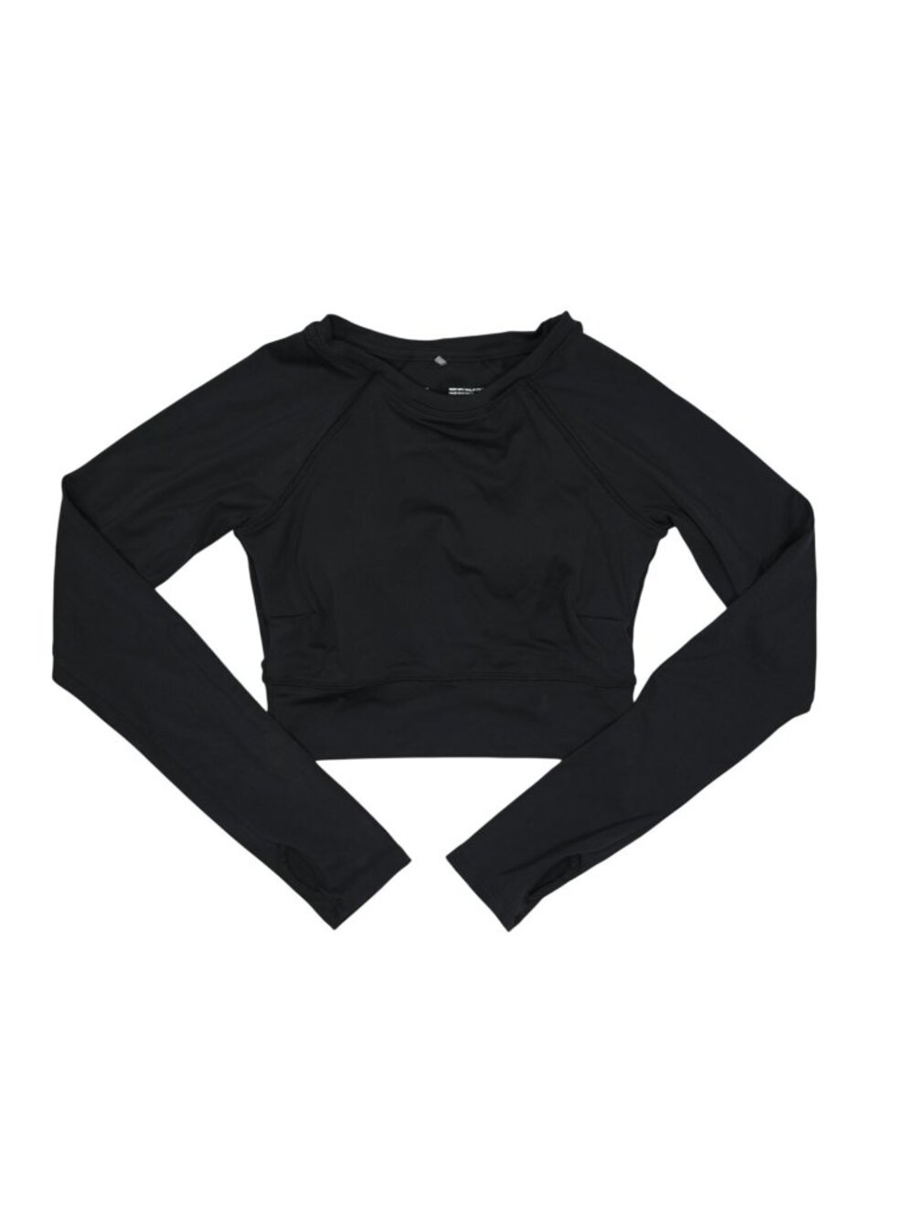 Sheila Ash Cropped Rash Guard in Black Sand